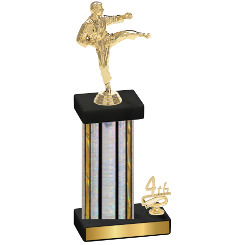 Accented Single Silver Glacier Fourth Place Karate Trophy