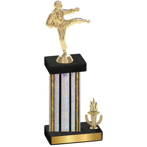 Accented Single Silver Glacier Victory Karate Trophy
