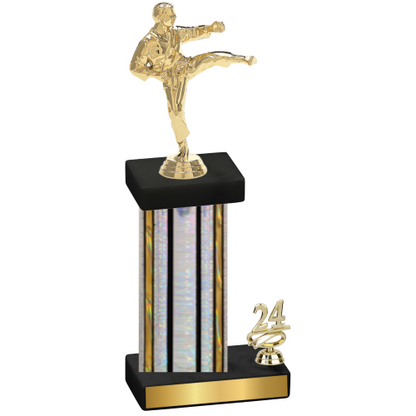 Accented Single Silver Glacier Year Karate Trophy
