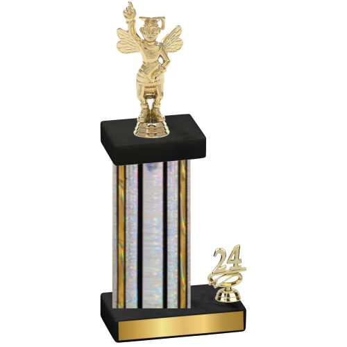 Accented Single Silver Glacier Year Academics Trophy