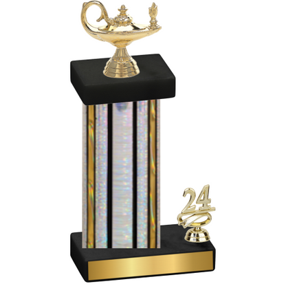 Accented Single Silver Glacier Year Academics Trophy