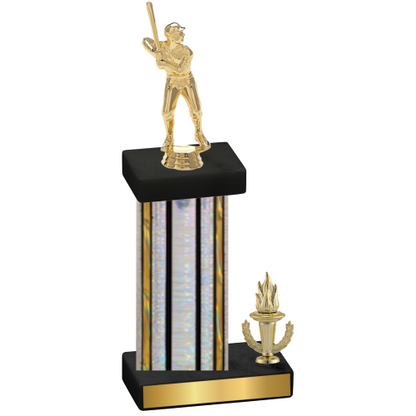 Accented Single Silver Glacier Victory Baseball Trophy