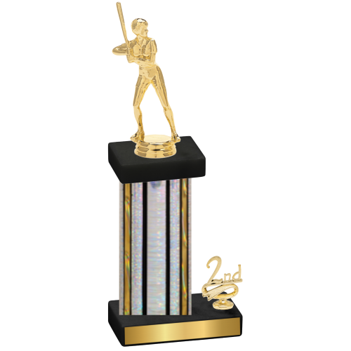 Accented Single Silver Glacier Second Place Softball Trophy