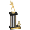 Accented Single Silver Glacier Victory Softball Trophy