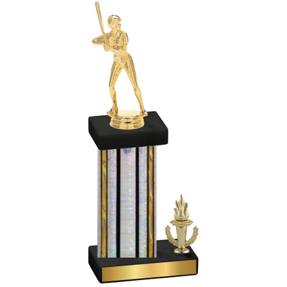 Accented Single Silver Glacier Victory Softball Trophy