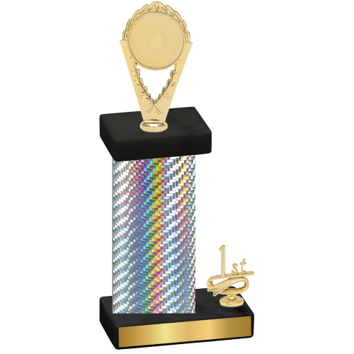 Accented Single Silver Carbon Fiber First Place Insert Trophy