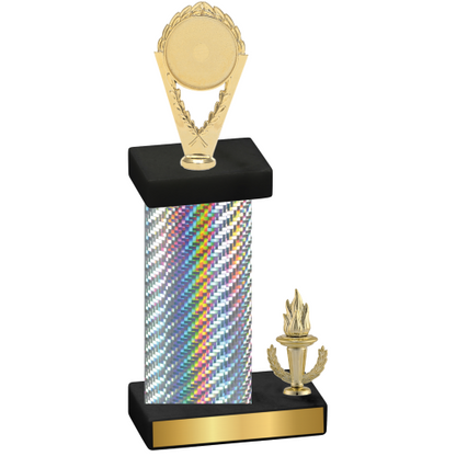 Accented Single Silver Carbon Fiber Victory Insert Trophy