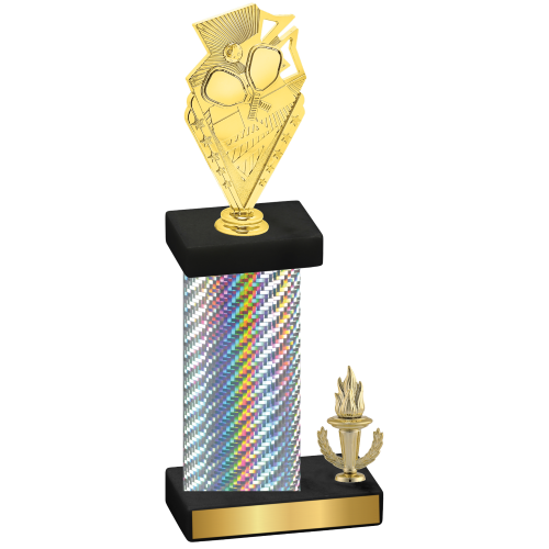 Accented Single Silver Carbon Fiber Victory Pickleball Trophy