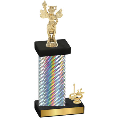 Accented Single Silver Carbon Fiber First Place Academics Trophy