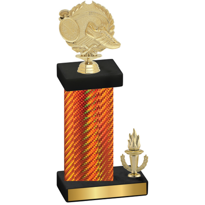 Accented Single Orange Carbon Fiber Victory Running Trophy