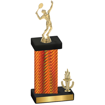 Accented Single Orange Carbon Fiber Victory Tennis Trophy