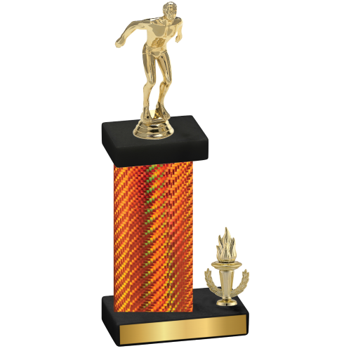 Accented Single Orange Carbon Fiber Victory Swimming Trophy