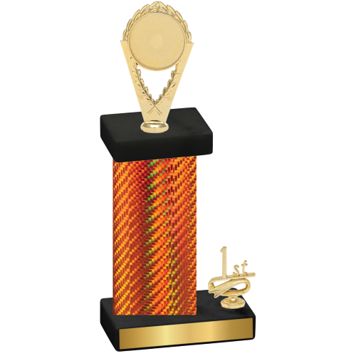 Accented Single Orange Carbon Fiber First Place Insert Trophy