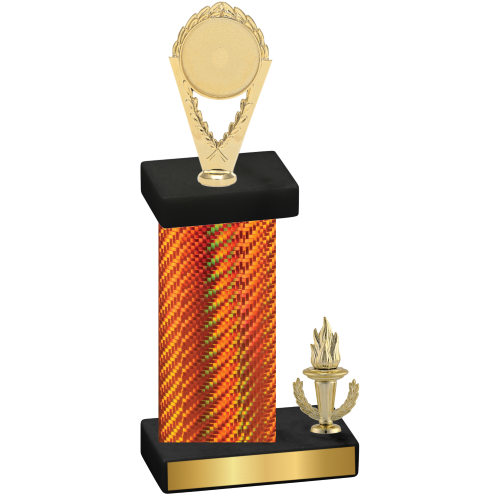 Accented Single Orange Carbon Fiber Victory Insert Trophy