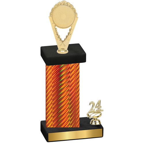 Accented Single Orange Carbon Fiber Year Insert Trophy