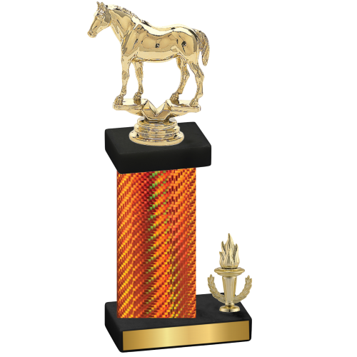 Accented Single Orange Carbon Fiber Victory Horses Trophy