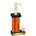 Accented Single Orange Carbon Fiber Third Place Archery Trophy