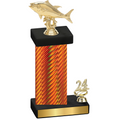 Accented Single Orange Carbon Fiber Year Fishing Trophy