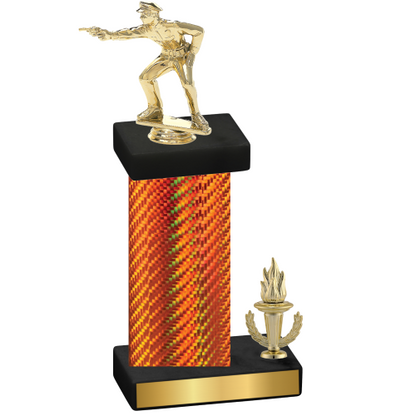 Accented Single Orange Carbon Fiber Victory Shooter Trophy