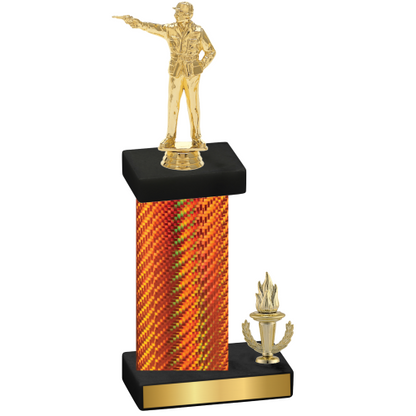 Accented Single Orange Carbon Fiber Victory Shooter Trophy