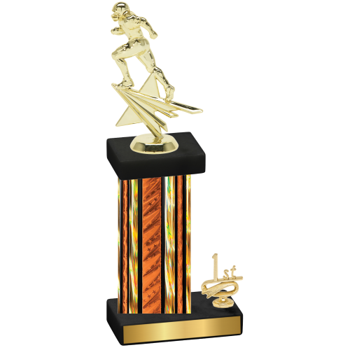 Accented Single Orange Glacier First Place Football Trophy