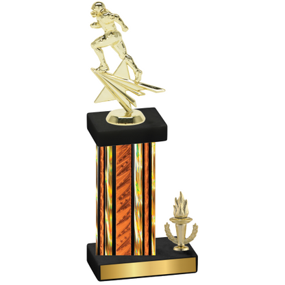 Accented Single Orange Glacier Victory Football Trophy