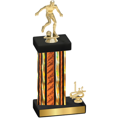 Accented Single Orange Glacier First Place Soccer Trophy