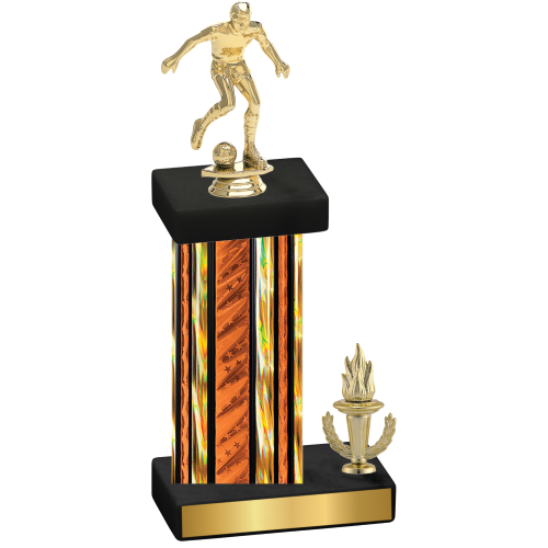 Accented Single Orange Glacier Victory Soccer Trophy