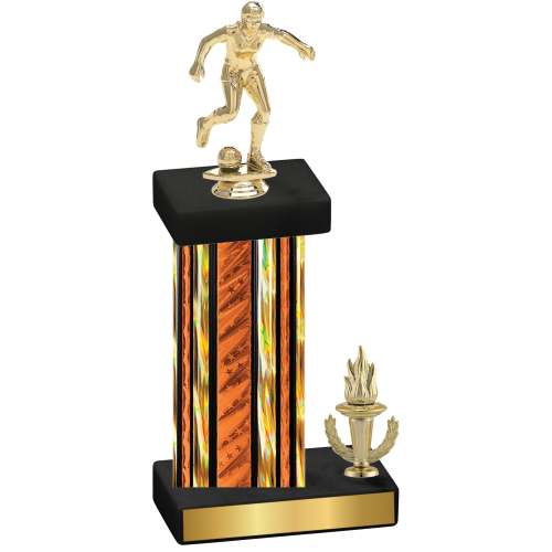 Accented Single Orange Glacier Victory Soccer Trophy