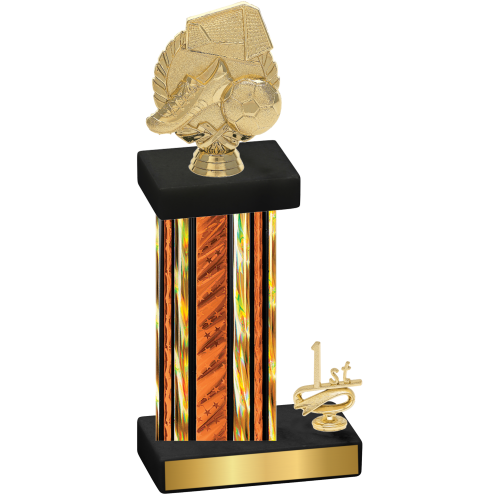 Accented Single Orange Glacier First Place Soccer Trophy