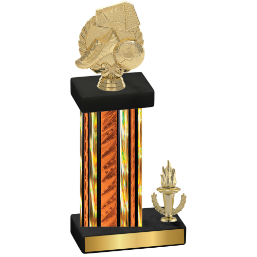 Accented Single Orange Glacier Victory Soccer Trophy