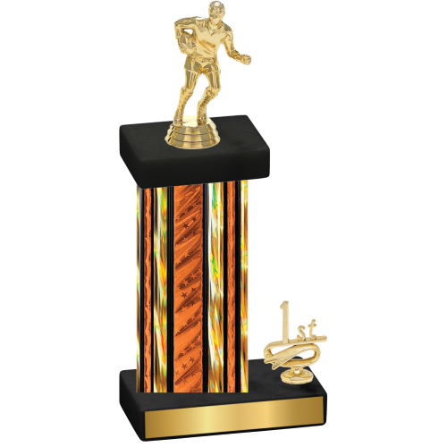 Accented Single Orange Glacier First Place Rugby Trophy