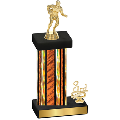 Accented Single Orange Glacier Third Place Rugby Trophy