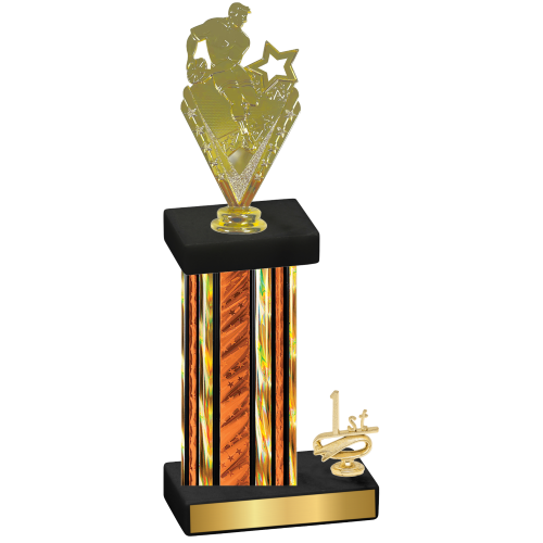 Accented Single Orange Glacier First Place Rugby Trophy