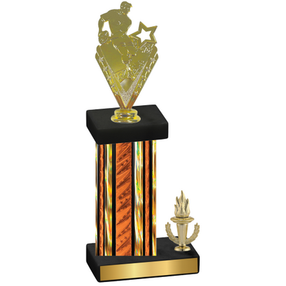 Accented Single Orange Glacier Victory Rugby Trophy