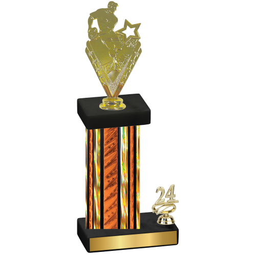 Accented Single Orange Glacier Year Rugby Trophy