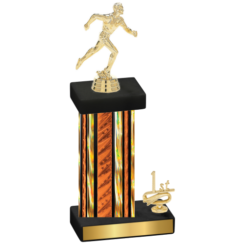 Accented Single Orange Glacier First Place Running Trophy