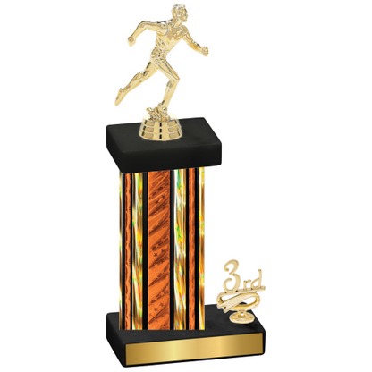 Accented Single Orange Glacier Third Place Running Trophy