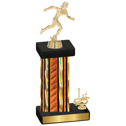 Accented Single Orange Glacier First Place Running Trophy