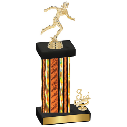 Accented Single Orange Glacier Third Place Running Trophy