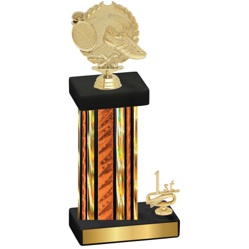 Accented Single Orange Glacier First Place Running Trophy