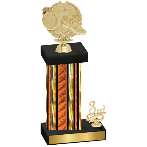 Accented Single Orange Glacier Third Place Running Trophy