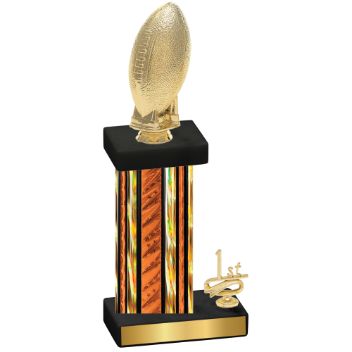 Accented Single Orange Glacier First Place Football Trophy