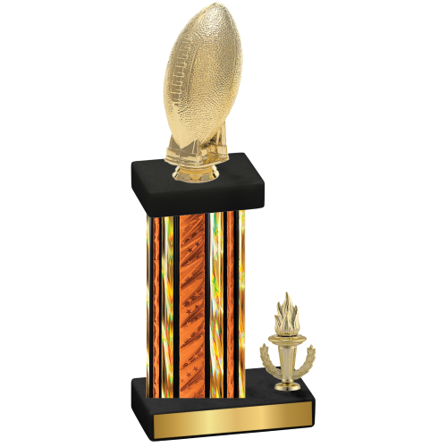 Accented Single Orange Glacier Victory Football Trophy