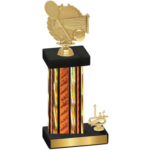 Accented Single Orange Glacier First Place Tennis Trophy