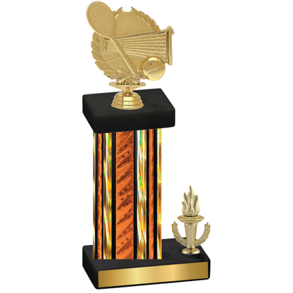 Accented Single Orange Glacier Victory Tennis Trophy