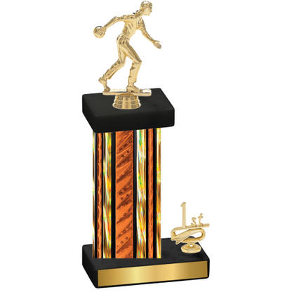 Accented Single Orange Glacier First Place Bowling Trophy