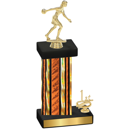 Accented Single Orange Glacier First Place Bowling Trophy