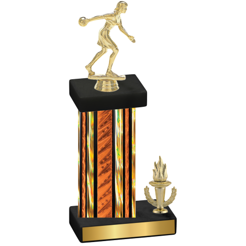 Accented Single Orange Glacier Victory Bowling Trophy