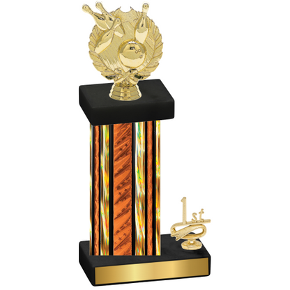 Accented Single Orange Glacier First Place Bowling Trophy